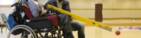 Abid playing Boccia